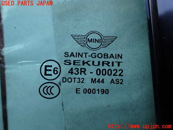 2UPJ-9232131380]BMW ミニ(MINI)ジョンクーパーワークス(JCW) コンバーチブル(MSJCW)(R57)右クォーターガラス (43R-00022 M44) 中古_2