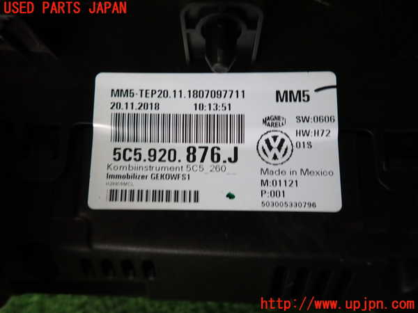 2UPJ-9232326170]VW ザ･ビートル(16CPL)スピードメーター 中古_3