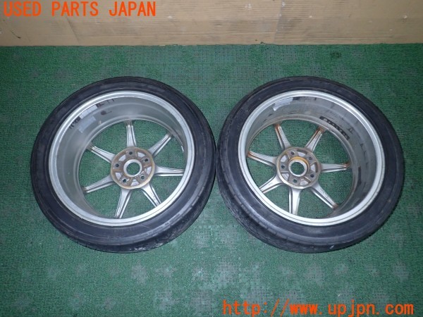 3UPJ=9232490962]シビック タイプR(FD2)後期 YOKOHAMA WHEEL AVS MODEL7 タイヤホイール① 17×7J +50 PCD114.3 5穴 2本 中古_3