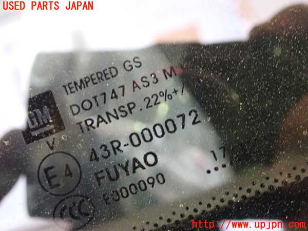 1UPJ-9232531382]キャデラック・XT5 クロスオーバー(C1UL)左クォーターガラス 43R-000072 中古_2