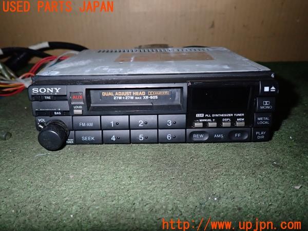 3UPJ=9232590518]BMW 520i(E28)SONY ソニー XR-605 カセットデッキ プレーヤー テープ オーディオ 1DIN 中古_2