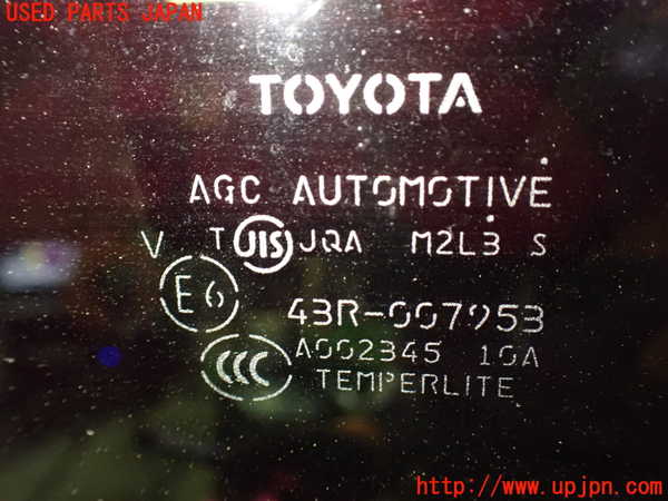1UPJ-9232671382]ヴェルファイア(GGH20W)左クォーターガラス AGC M2L3 中古_2