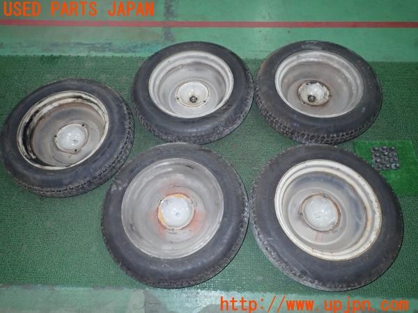 3UPJ=9232760916]シトロエン 2CV SPECIAL(AZA6)純正 MICHELIN製 ホイール 15インチ PCD160 3穴 テンパータイヤ ホイールナット付 5本 中古_3