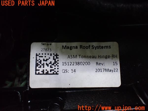 3UPJ=9232850012]シボレー カマロ コンバーチブル 6th(A1XC)純正 15122370200 15122380200 トノカバーヒンジ Magna Roof Systems 中古_4