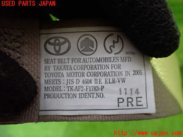 1UPJ-9232927075]アルファードG(MNH10W)助手席シートベルト 中古_3