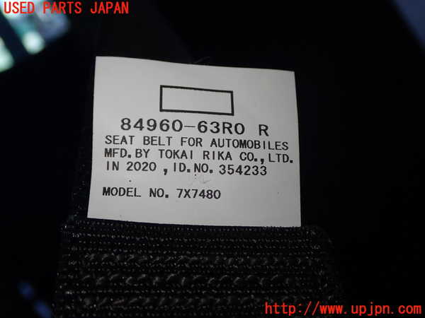 1UPJ-9233177155]ワゴンR(MH95S)右2列目シートベルト 中古_3
