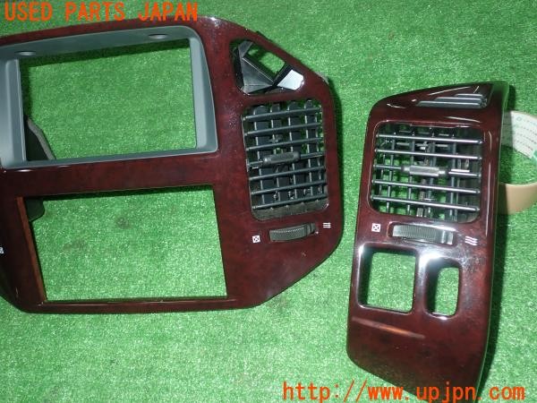 3UPJ=9233260645]パジェロ スーパーエクシード(V75W)前期 純正 センターパネル エアコン吹出口 ウッド 木目調 中古_2