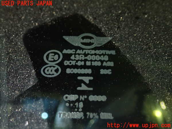 1UPJ-9233291382]BMW ミニ(MINI)クーパー(XS15 F55)左クォーターガラス M188 中古_2