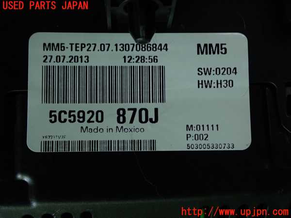 1UPJ-9233356170]VW ザ･ビートル(16CPL)スピードメーター 中古_2