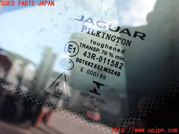 2UPJ-9233461380]ジャガー・XF(JB2GA)右クォーターガラス 中古 PILKINGTON M3240 43R-011582_2