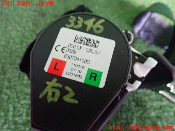 2UPJ-9233467155]ジャガー・XF(JB2GA)右2列目シートベルト 中古_2