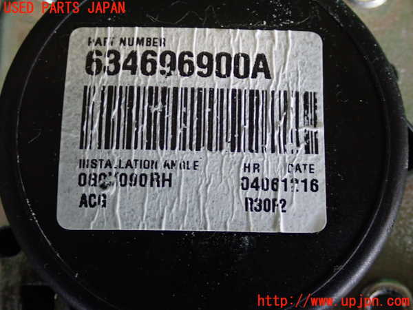 2UPJ-9233477045]アクア(AQUA)(NHP10)運転席シートベルト 中古_3