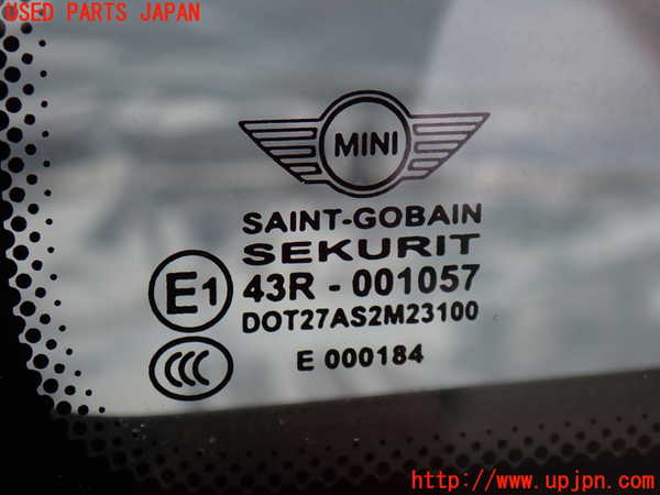 2UPJ-9233591382]BMW ミニ(MINI)クーパーS(SV16)左クォーターガラス (43R-001057) 中古 (R56)_2