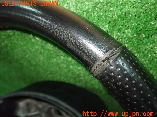 3UPJ=9233640617]パジェロミニ VR(H58A)後期 純正 ステアリング 純正オプション 本革ステアリングカバー付き 中古_2