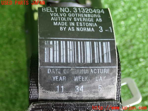 2UPJ-9233837075]ボルボ・V50(MB4204S)助手席シートベルト 中古_3