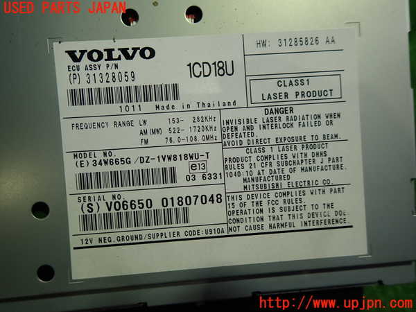 1UPJ-9233846480]ボルボ・C30(MB4204S)CDプレーヤー 中古_2