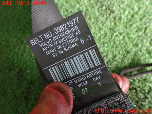 2UPJ-9233977155]ボルボ・V70(BB420W)右2列目シートベルト 中古_2