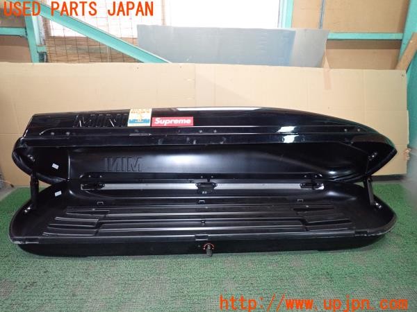 3UPJ=9234030063]BMW ミニ(MINI)クーパーD クロスオーバー(XD20F R60)純正 THULE ルーフボックス キャリア ジェットバッグ 鍵付き 中古_3