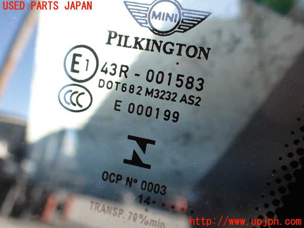 2UPJ-9234031380]BMW ミニ(MINI)クーパーD クロスオーバー(XD20F)右クォーターガラス (43R-001583) 中古 (R60)_2