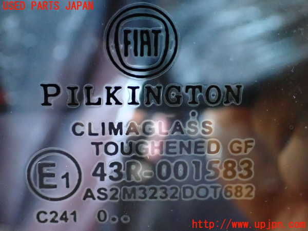 2UPJ-9234091382]フィアット・500(31212)左クォーターガラス 中古 PILKINGTON M3232 43R-001583_2