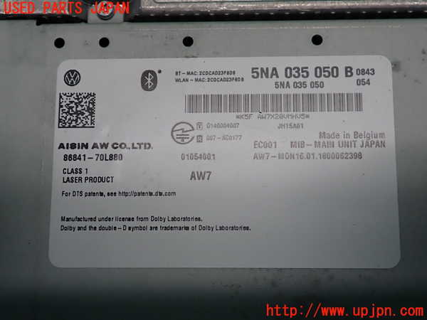 2UPJ-9234196589]VW ゴルフ(AUCJZ)カーナビゲーション HDD 中古_4