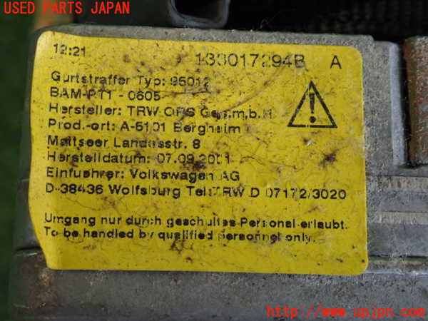 2UPJ-9234227045]VW ニュービートル(9CAWU)運転席シートベルト 中古_3