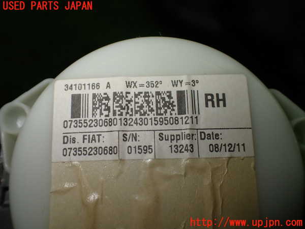 5UPJ-9234247045]フィアット・500(31209)運転席シートベルト 中古_4