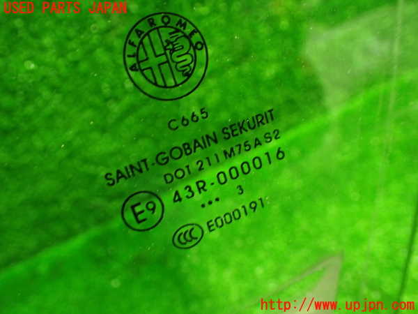 1UPJ-9234291268]アルファロメオ・ジュリエッタ(940141)左前ドアガラス 中古_2