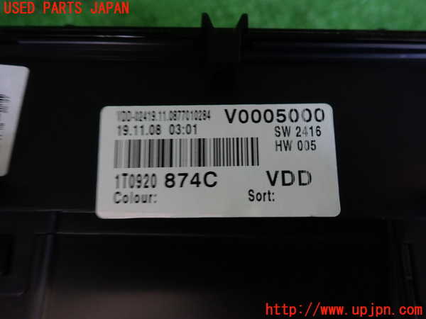 2UPJ-9234306170]VW ゴルフ トゥーラン(1TBLG)スピードメーター 中古_4