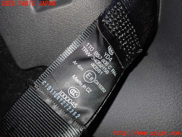 2UPJ-9234307155]VW ゴルフ トゥーラン(1TBLG)右2列目シートベルト 中古_2