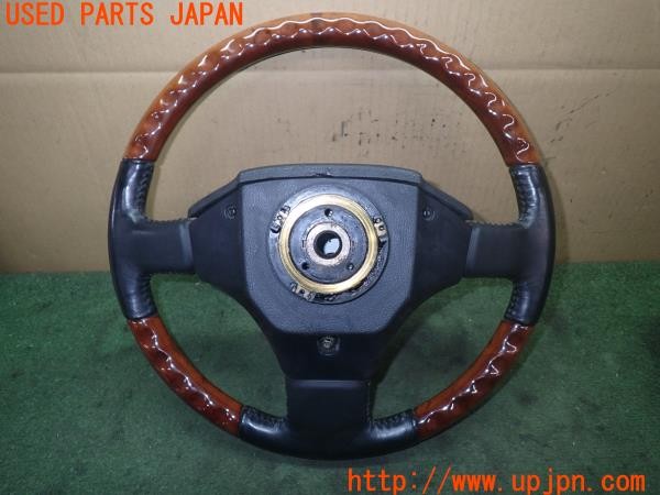 3UPJ=9234320617]ランドクルーザー VXリミテッド(FZJ80G)中期 純正 ウッドコンビ ステアリング 中古_5