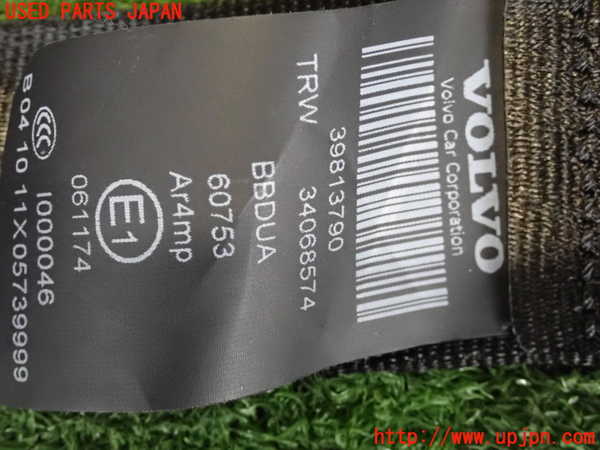 2UPJ-9234447155]ボルボ・S60(FB4164T)右2列目シートベルト 中古_3