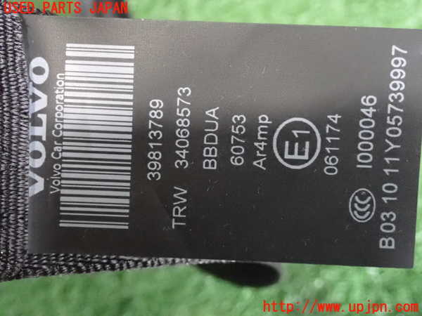 2UPJ-9234447185]ボルボ・S60(FB4164T)左2列目シートベルト 中古_3