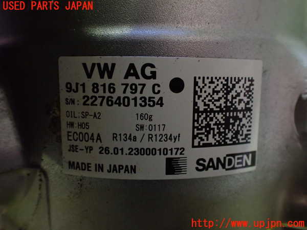 2UPJ-9234556025]ポルシェ・タイカン 4S(J1NB)エアコンコンプレッサー 中古_4