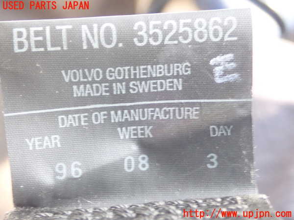 1UPJ-9234817155]ボルボ・940(9B230)右2列目シートベルト 中古_3