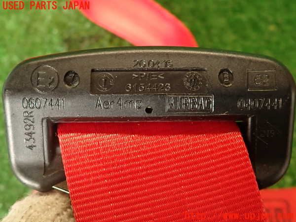 2UPJ-9234877075]ルノー・メガーヌ R.S.(ルノー・スポール)(DZF4R1)助手席シートベルト 中古_4