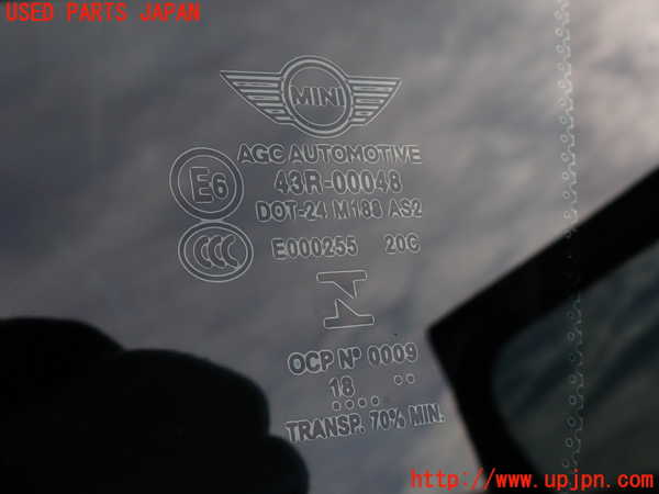 2UPJ-9235011380]BMW ミニ(MINI)クーパーD(XT15M)(F55)右クォーターガラス 中古(43R-00048 M188)_3