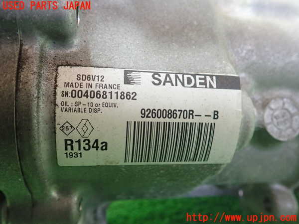 1UPJ-9235126025]ルノー・カングー(KWH5F1)エアコンコンプレッサー 中古_2