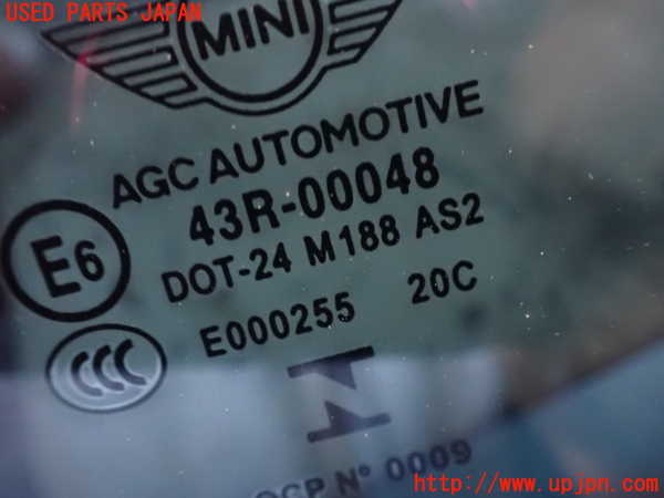 2UPJ-9235201382]BMW ミニ(MINI)クーパー(XU15MW)左クォーターガラス (43R-00048) 中古 （F55）_2