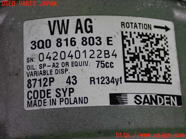 2UPJ-9235246025]VW・T-Cross(ティークロス)(C1DKR)エアコンコンプレッサー 中古_3