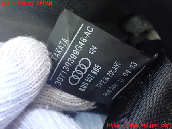 2UPJ-9235337155]アウディ・Q3(8UCPSF)右2列目シートベルト 中古_2
