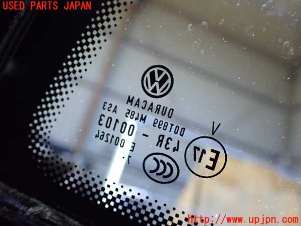 1UPJ-9235401382]VW アルテオン(3HDJHF)左クォーターガラス 中古 DURACAM M485 43R-00103_3
