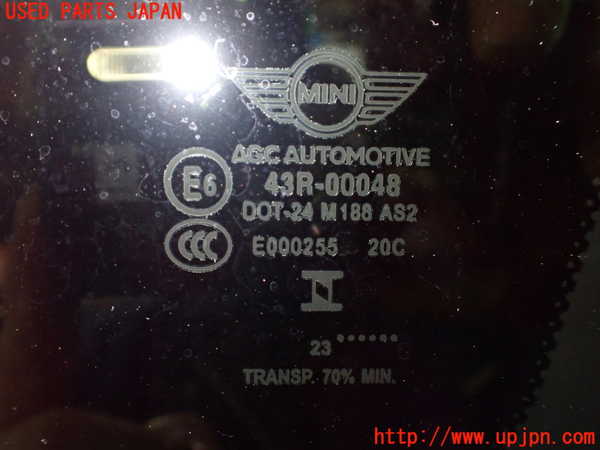 1UPJ-9235421380]BMW ミニ(MINI)クーパーD(XV15MW)(F55)右クォーターガラス 中古(43R-00048 M188)_2