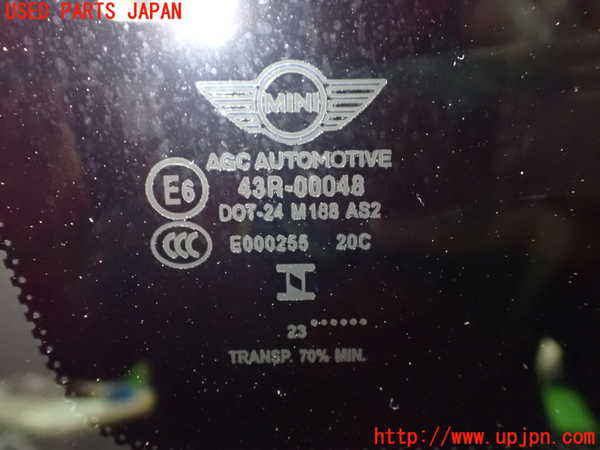 1UPJ-9235421382]BMW ミニ(MINI)クーパーD(XV15MW)(F55)左クォーターガラス 中古(43R-00048 M188)_2