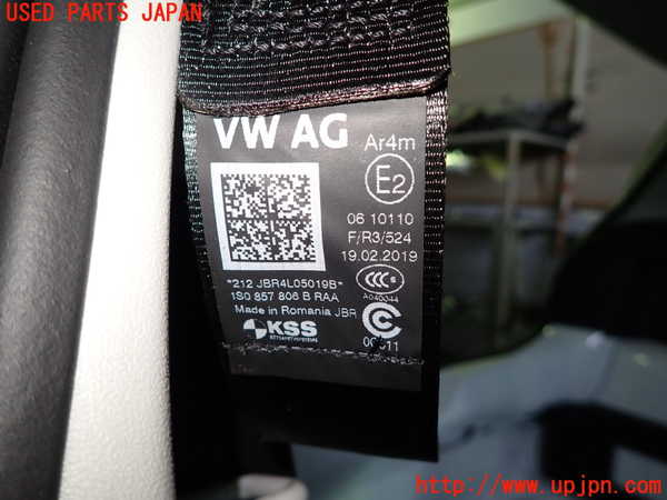 1UPJ-9235457155]VW up!(アップ)(AACHY)右2列目シートベルト 中古_3