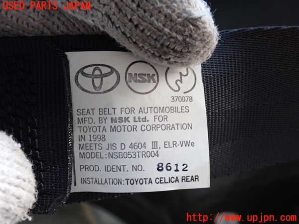 2UPJ-9235557155]セリカ GT-FOUR(ST205)右2列目シートベルト 中古_2