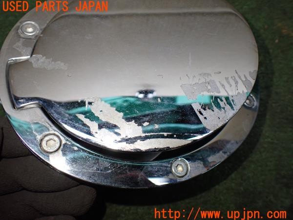 3UPJ=9236010012]ロードスター Sスペシャル(NA6CE)後期 社外 フューエルリッド 給油口 蓋 メッキ 中古_3