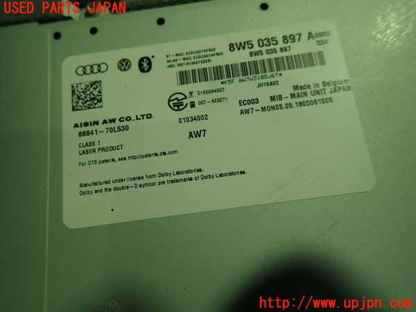 1UPJ-9236026589]アウディ・A5 スポーツバック(F5CVKL)カーナビゲーション 中古_2