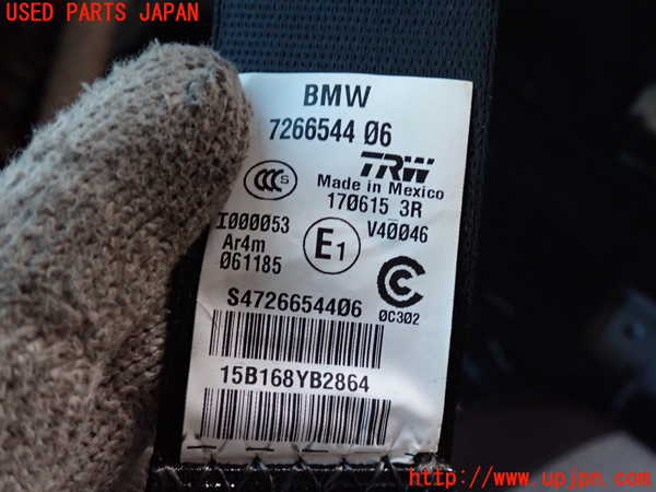 2UPJ-9236297155]BMW X4(XW20)(F26)右2列目シートベルト 中古_3
