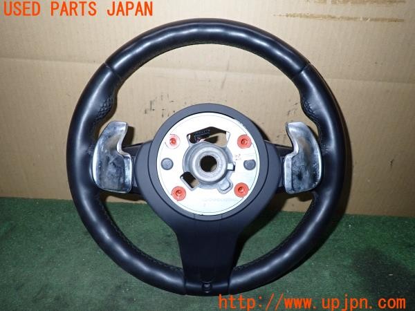 3UPJ=9236300617]BMW アクティブハイブリッド3 Mスポーツ(3F30 F30)純正 ステアリング 社外カーボン調カバー付き 中古_3
